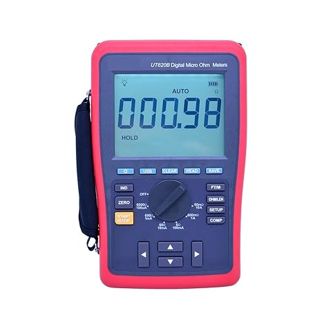 Digital Micro Ohm Meter UT620B DC Low Resistance Tester 60mO-6kOhm Ohmmeter Data Storage 4-wire Measure USB Data Transfer
