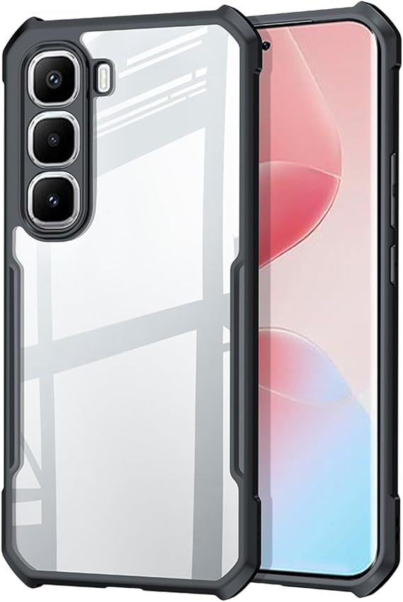 Case Compatible with Infinix Hot 60 Pro Plus 4G, [Droproof] [Sweat-Proof] [Fingerprint-Proof] Shockproof Protective Phone Case Fits Infinix Hot 60 Pro Plus 4G,Black
