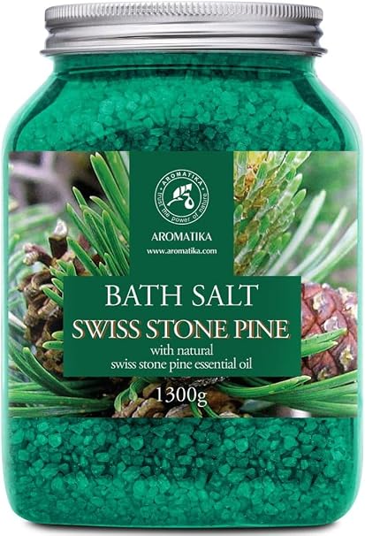 Bath Salt Pine 1300 g - Sea Salt with Natural Essential Pine Oil - Pinus Cembra - Aromatherapy Bath - Bathing - Body Care - Skin Care - Spa - Bath Additive