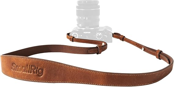 SMALLRIG Universal Leather Camera Neck Shoulder Strap for DSLR, Adjustable 100 to 110cm (39 to 43in), Max Load 10kg (22lb), Ergonomic Shoulder Support for Travel/Vlogging