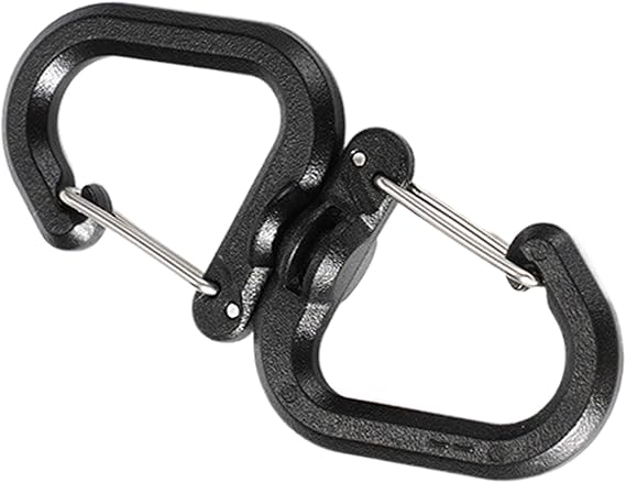 Double Clip Carabiner 360 Degree Swivel Portable