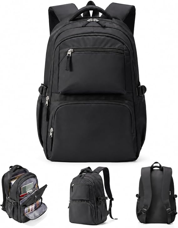 Black Backpack Men Women, School Backpacks Large Backpack Institute College Teenagers Backpacks Laptop Backpack College