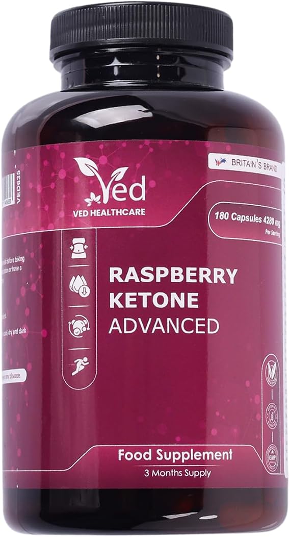 Raspberry Ketone Advanced 4280mg Vegan Capsules, 180 Count