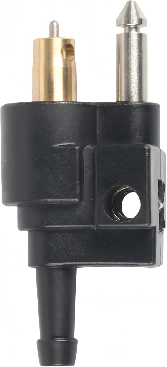 6mm 1/4インチ 耐摩耗性オス燃料コネクター ヤマハ船外モーター燃料タンクホースパイプ用 ブラック プラスチックと金属 2.8インチ 6G1-24304-01 6G1-24304-10交換用 マシンエンドオス、1