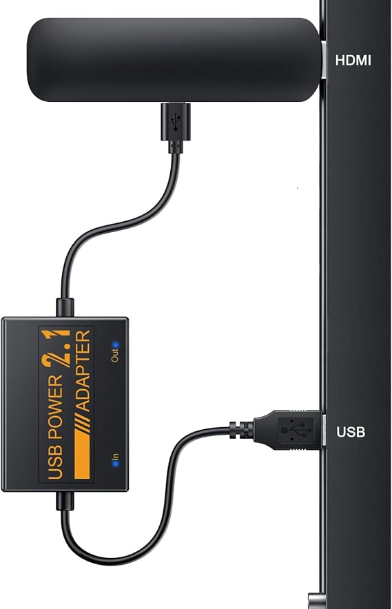 USB Power Cable Adapter for Fire TV Stick, Powers Streaming TV Sticks Directly from TV's USB Port, 5V/2.1A for FireStick 4K/4K Max, Eliminates AC Adapter Dependency and Declutters Wires