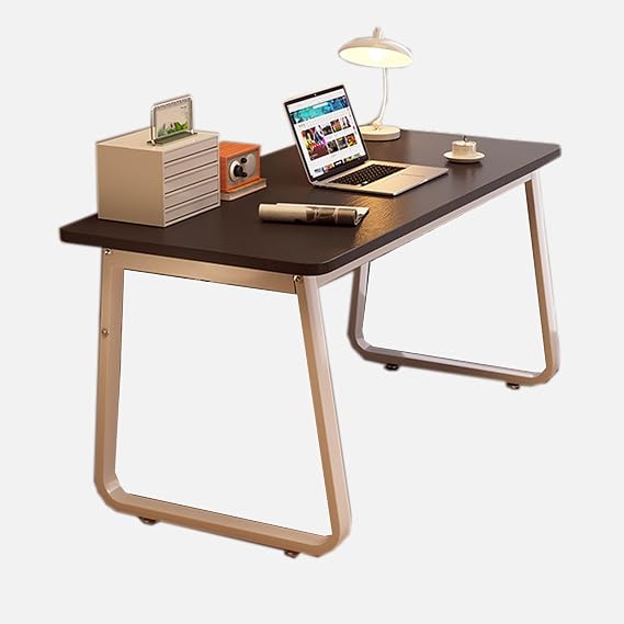 Compact Computer Desk for Small Spaces, Student Study Table with Sturdy Metal Frame, Minimalist Office Writing Desk, Industrial Style Workstation for Bedroom & Study Room