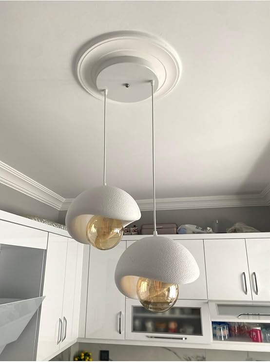 Beton Görünümlü Modern Şık İskandinav Tarz 2 Başlı Avize (25cm) (RUSTİK AMPUL HEDİYELİ) NESTVİBE