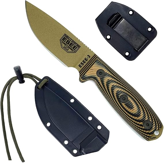 ESEE Model 3 3D Fixed Blade Coyote ESEE Model 3 3D has modified the blade coyote