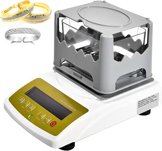 Gold Purity Testing Machine Digital Gold Purity Tester Meter Gold Purity Test Analyzer Machine with Max Weight 300g/600g/1200g, Weighing Precision 0.01g, Resolution 0.001g/cm3,300K