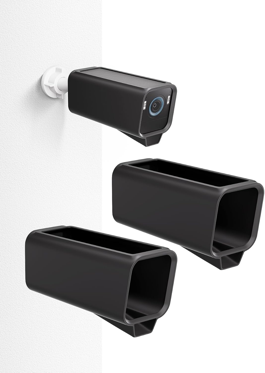 Eufy S3 Pro Camera Case Waterproof Silicone Case for Eufy Security Security Camera (2-Black)