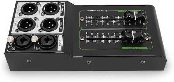 Passive Studio Controller, Metal Lossless 1 in 2 Out Accurate Stereo Volume Controller with Extended Fader, for Studio and Home Sound System