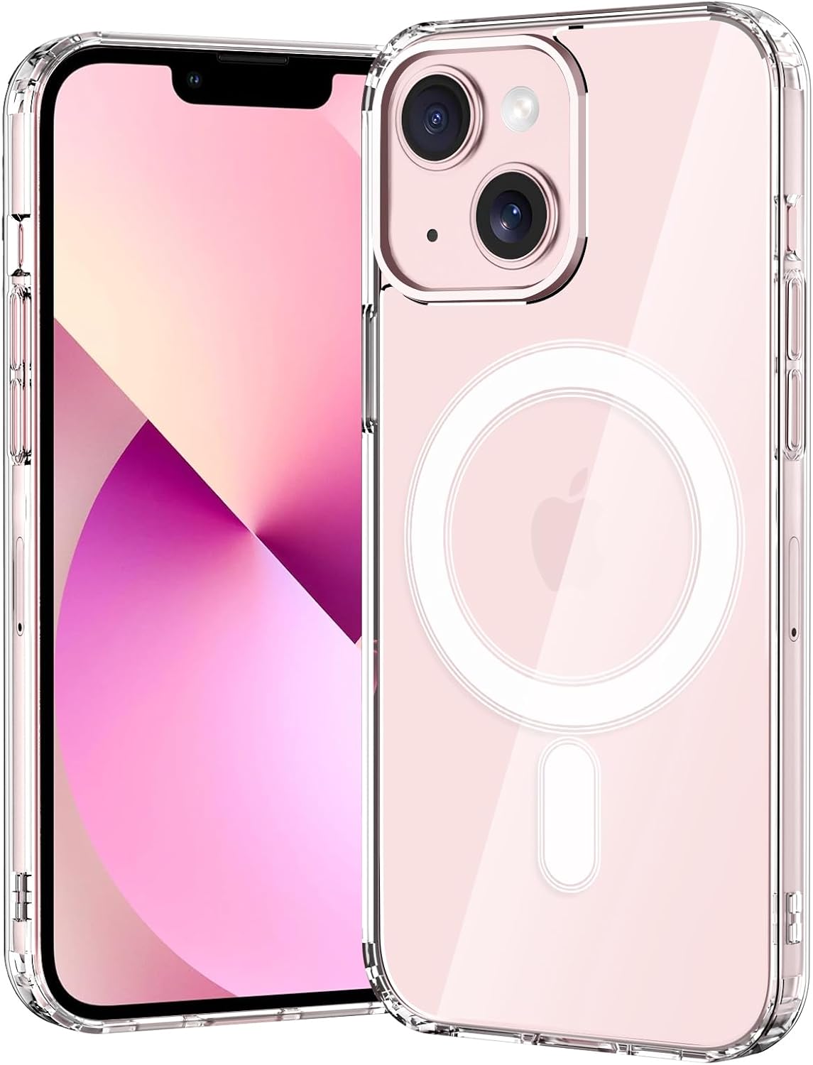 gueche for iPhone 13 mini and 12 mini Case, Compatible with MagSafe, Clear Magnetic Military Grade Drop Protection Slim Case - Rugged Shockproof Protective Transparent Cell Phone Cover Clear