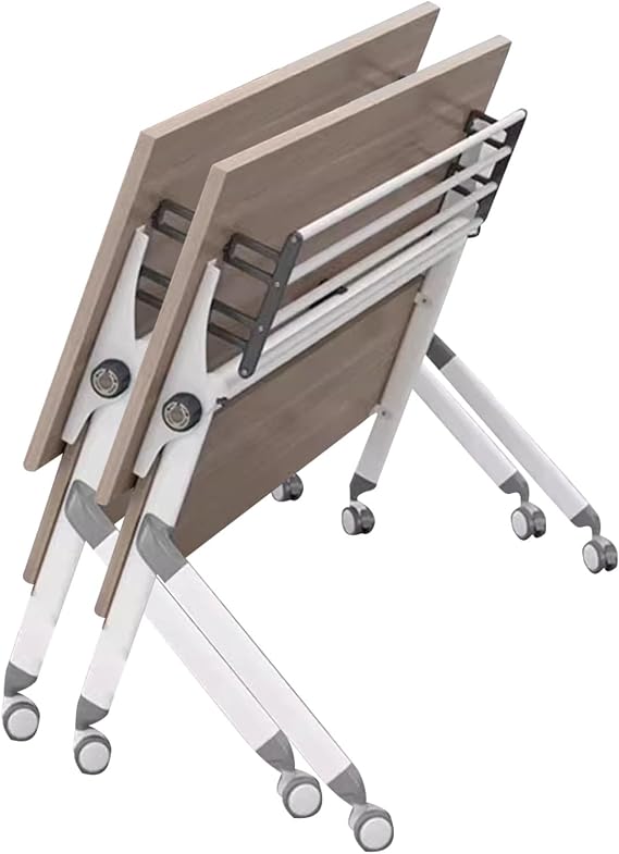 Modular Foldable Conference Table Mobile Training Room Design Flip Top Surface Noise-Free Wheels for Offices Meetings Classroom