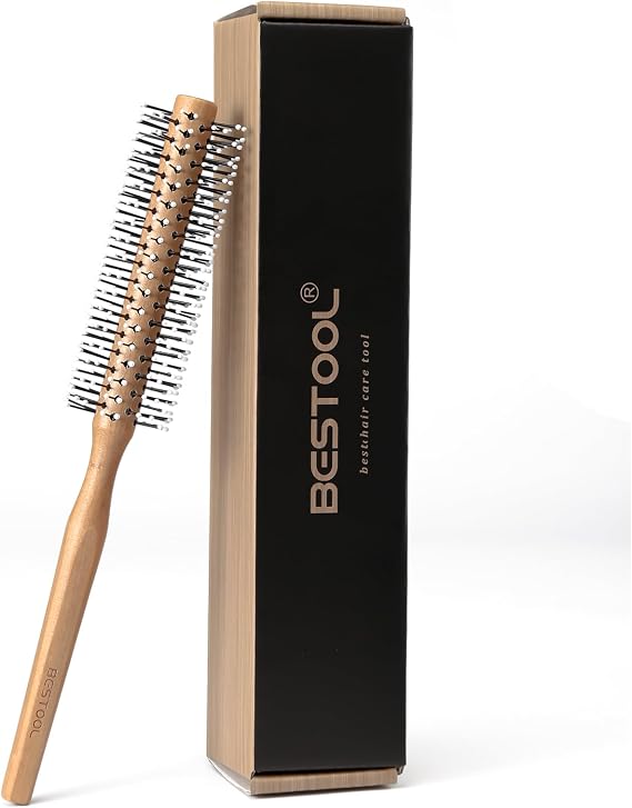 BESTOOL Small Round Brush for Short Hair, Round Hair Brushes for Blow Drying, Men Beard Brush, Professional Styling Brush for Smoothing, Curls, Bangs