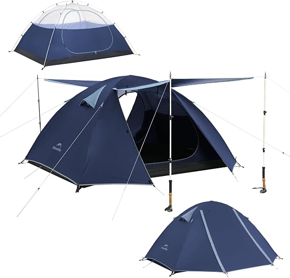 Naturehike Bleik Camping Tent, Lightweight Backpacking Tents Waterproof Double Layer for Outdoor Hiking Trekking