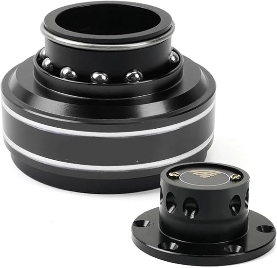 Steering Wheel Quick Release, Steering Wheel Short 6 Hole Racing Simulator Game Steering Wheel Quick Release Hub Adapter 70mm Fit Use For MOZA Simagic M10 A(Black)