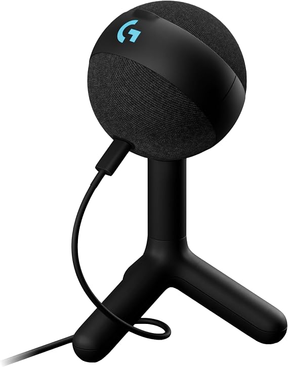 Logitech G Gaming Microphone YETI ORB Condenser Microphone G-YETI-ORB-BK Streaming Broadcasting Noise Reduction RGB LIGHTSYNC USB BLUE VO!CE PC MAC Gaming Microphone Black Condenser Windows Domestic