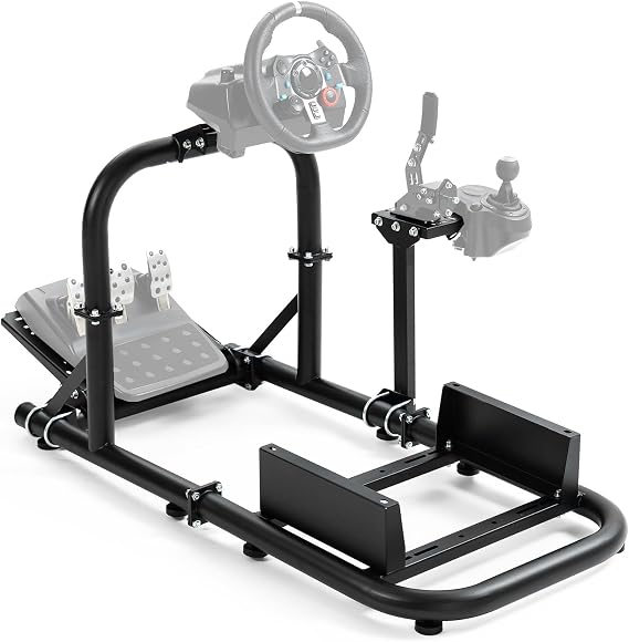 Dardoo Racing Simulator Cockpit Frame Adjustable Compatible with Logitech G25 G27 G29 G920 G923 Fanatec Thrustmaster T150 T300RS T500R Racing Simulator Cockpit Wheel,Seat and Pedals Not Include