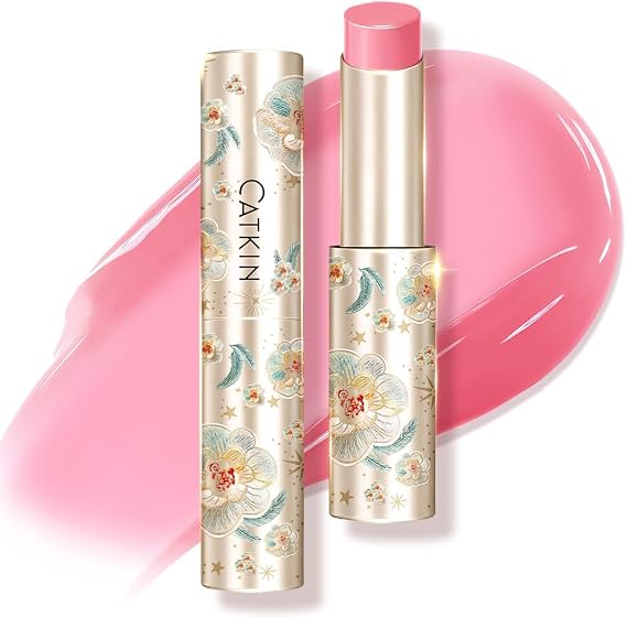 CATKIN Glossy Tinted Lip Balm, Hydrating Natural Lip Repair Melting Balm, Sheer Colour Plumping Lip Gloss, Butter Formula for Dry Cracked Lips, 3.4g