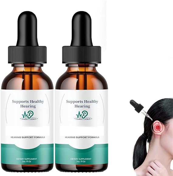 Hearing Support Drops,Tinnitus Relief for Ringing Ears Drops,Hearing Support Supplement Liquid Drops,Ear Ringing Treatment Oil for Ear Health (2 Pcs)