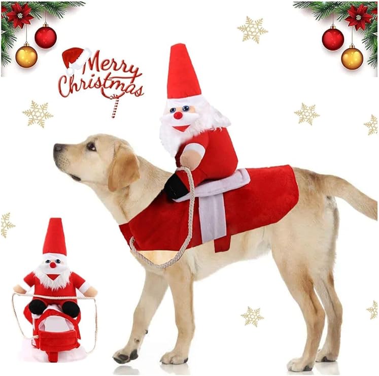 FloriaShopping Köpek Kedi Noel Baba Kostümleri kırmızı beyaz XL