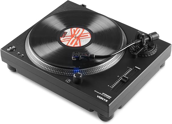 Vonyx DT6000 Direct Drive Vinyl Record DJ Turntable with USB output, Built-in Phono Preamp, AT3600 cartridge, S-Shaped Tonearm, 33/45 RPM