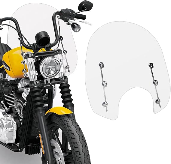 Motorcycle Windshield Motorcycle Windscreen Fit for Harley Softail Street Bob FXBB FXBBS Standard FXST Low Rider FXLR Rocker FXCW Dyna Super Glide FXD(Clear)
