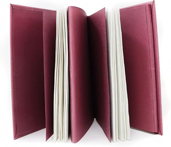 Artway Tree Free Dark Mauve Accordion Sketchbook/Notebook - 16 x 12cm - 120gsm White Cotton Rag Paper