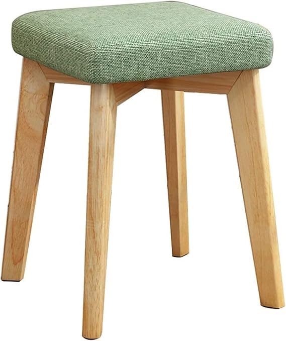 Vanity Bench Makeup Vanity Chair Piano Stool Gift Vanity Benches Home Stool Fashion Vanity Stool Simple Solid Wood Chair Home Dining Stool Adult Fabric Stool Footstool Bedroom Stool(Green)