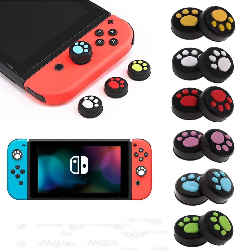 シリコンサムグリップカバースティックジョイスティックサムスティックキャップ Nintendo Switch NS Nitendo Switch Lite NS JoyCon用 2 ブルー 2 グリーン 2 4個