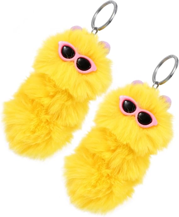 HQHYGM 2pcs Caterpillar Key Chain Key Ring Caterpillar for School Bag Novelty Accessories