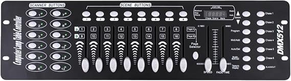 Generic DMX 512 DJ Light Controller Panel 192 Channel Lighting Mixer Console Program Editing