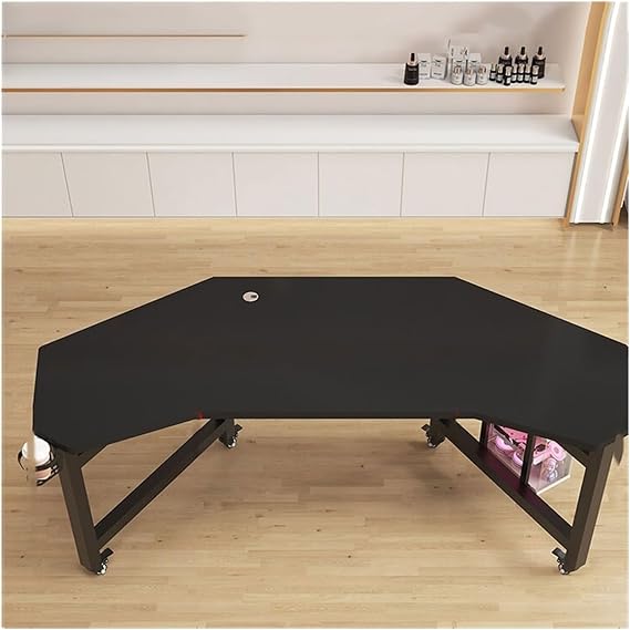 Mobile Computer Desk Mobile Live Table Anchor with Special with Goods Desktop Pc Table Gaming Table Light Luxury Display Table Workbench Adjustable Mobile Desk(Black,140x76x74cm)