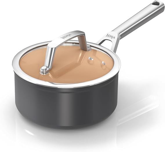 Ninja Extended Life 16cm Ceramic Saucepan, Terracotta & Grey CW90216EUI
