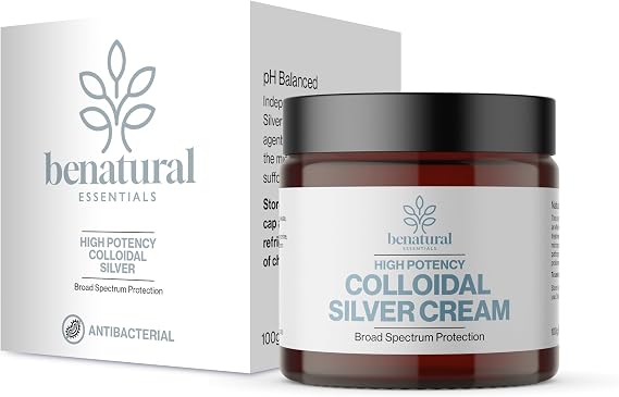 Premium Colloidal Silver Cream 100g | All Natural Cream | Antibacterial & Antifungal | PH Balanced | Manufactured in the UK
