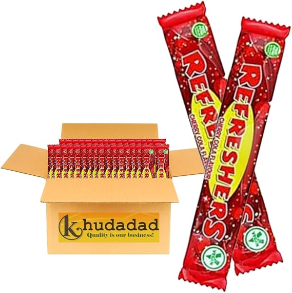 Refreshers Cherry Cola Chew Bars | Classic Retro Sweets | Fizzy Sherbet-Filled Cherry & Cola Flavour Chewy Bars | Nostalgic Candy Treat | Vegetarian-Friendly (15x)