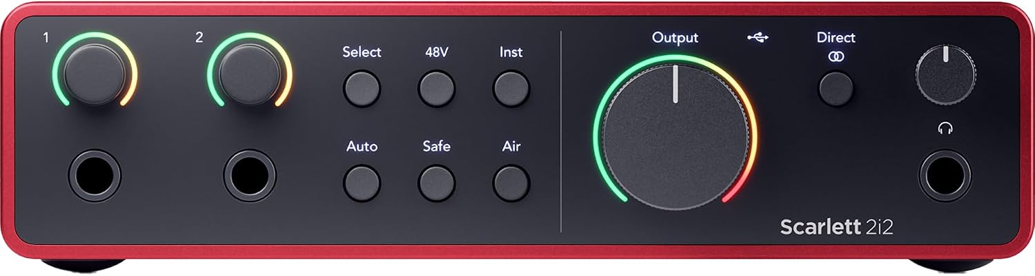 Scarlett 2i2 4th Gen USB Audio Interface Buhne XLR10 10ft Microphone Cable