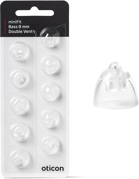 Danimarka'da Oticon Double Bass Vent MiniFit Dome 8 mm 1'li Paket (10,0 Sayım)