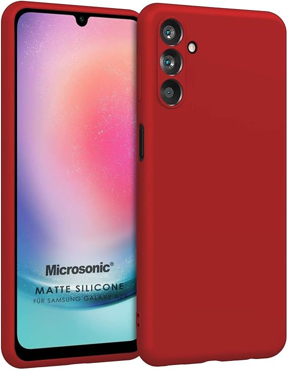 Microsonic Matte Silicone Samsung Galaxy M34 5G için Kılıf Kırmızı [Galaxy M34 5G ile Uyumlu Kılıf - Kırmızı]