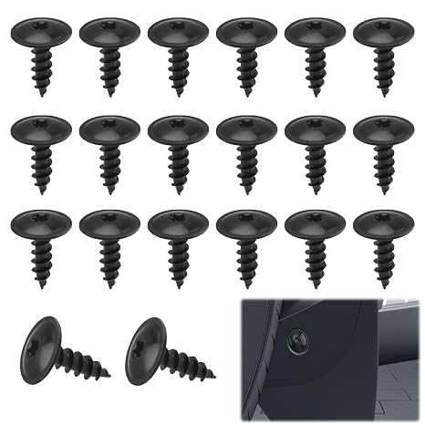 20Pcs Black Self Tapping Screws Metal Small Screw Bolt Retainer
