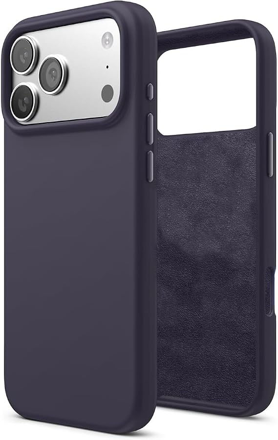 Apple iPhone 17 Pro Uyumlu İçi Kadife Lansman Silikon Kılıf Kapak Geniş Kamera Koruması Darbe Emici Şık ve Dayanıklı Telefon Aksesuarı (Derin Mor)