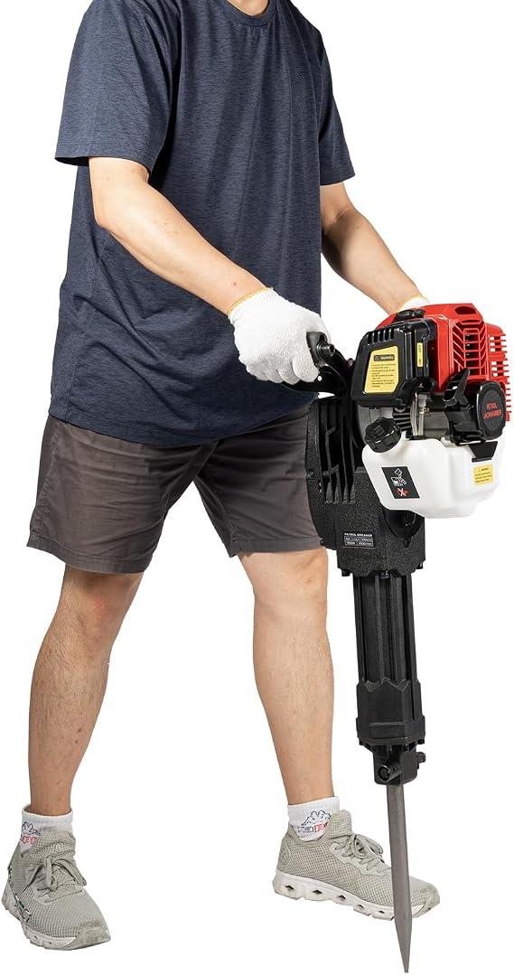 52Cc Gas Jack Hammer for Concrete Rock Demolition with 0.34Gal Tank 1900W