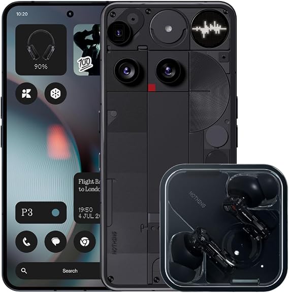 Nothing Phone (3) 256GB Black – Unlocked 5G Smartphone with Triple 50MP Camera Ear Black Included