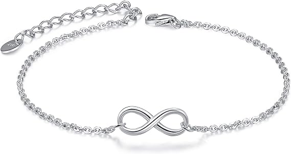 CHIC & ARTSY 925 Sterling Silver Synthetic Opal Bracelet Opal Butterfly, Stethoscope, Evil Eye, Cross, Infinity Bracelet for Women Adjustable Sister Friendship Bracelets Total 8.2 Inche
