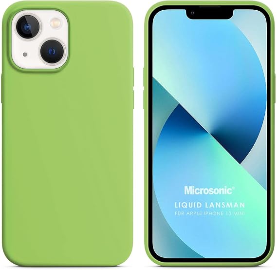 Microsonic Case for Apple iPhone 13 Mini Liquid Launch Silicone Light Green [Case Compatible with iPhone 13 Mini - Light Green]