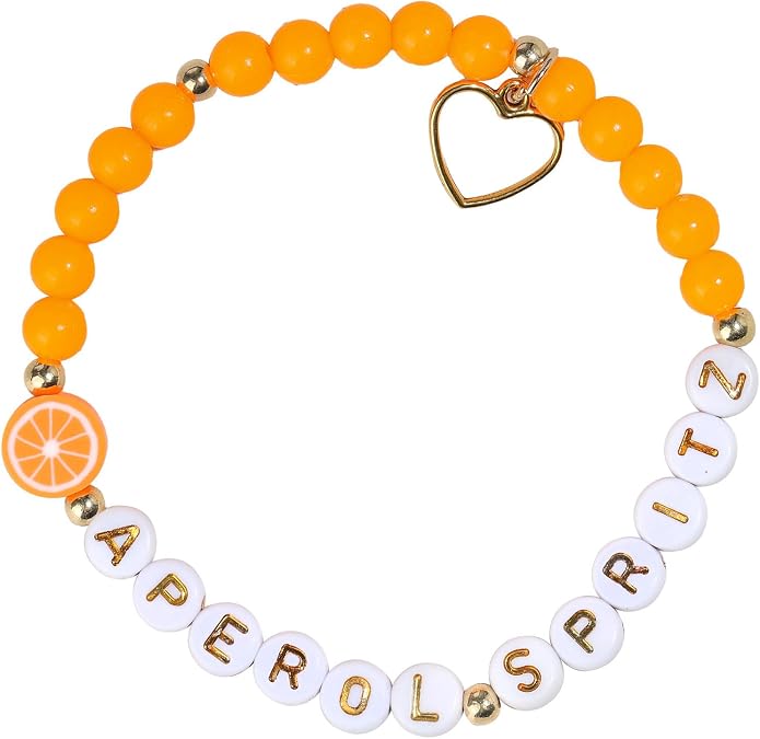 Individualized Beaded Bracelets for Summers Birthdays Resin Alloy Adjustable Wristband Includes Unique Card Apero Themed Adjustable Wrist Jewelry