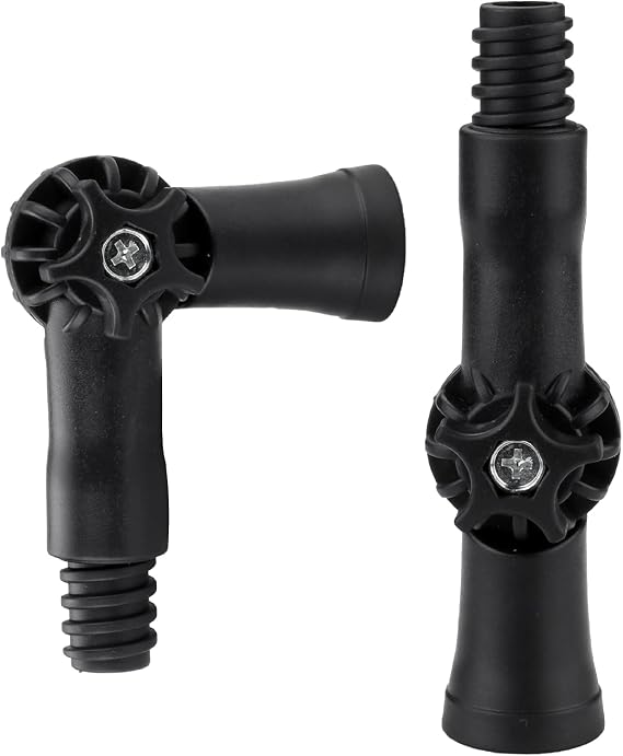 2 Pieces Universal Joint Angle Adaptor for Telescoping Extension Pole, Rotatable Extension Pole Adapter Attachments Accessories Compatible with Standard Threaded Tip Broom Handle