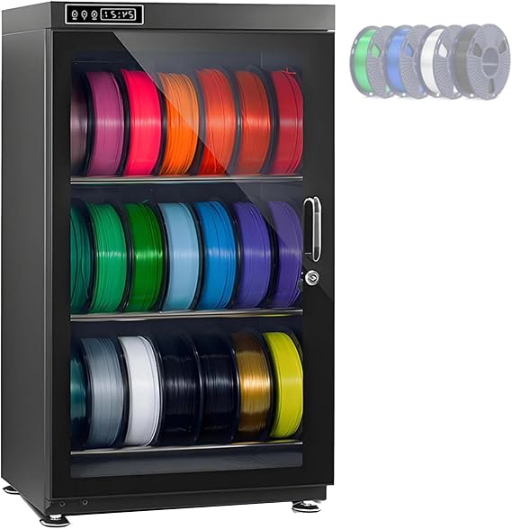 3D Printer Filament Storage Box Dehydrator, 3D Filament Dryer Box, w/Auto Humidity Control (RH15%-RH60%), for PLA, ABS, for Home, Office Workshop, Studio 115L