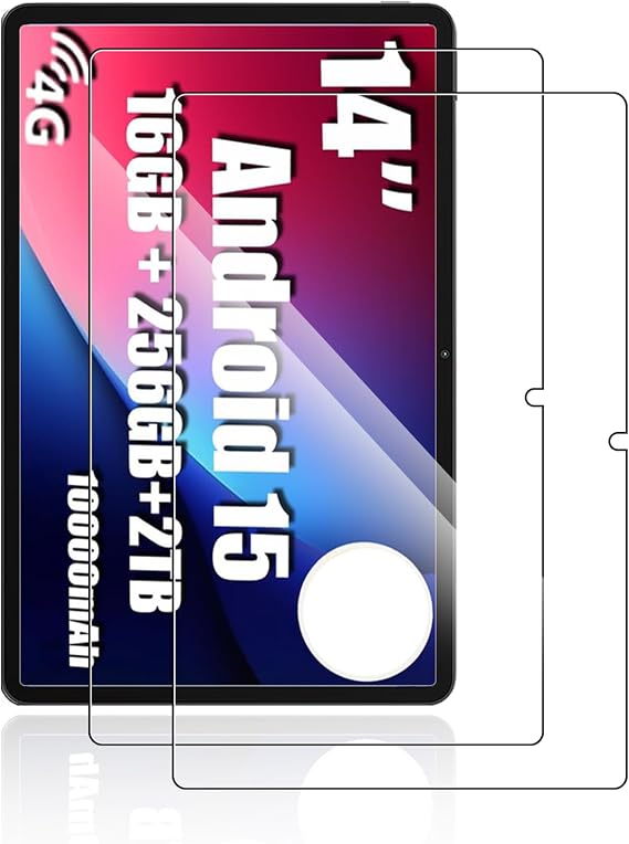 2 Pack Screen protector for Callsky-Pro Ctab 14/Ckypad Ctab 14 Tablet 14 inch, yystao Tempered Glass Film, 9H Hardness，Anti-Scratch, Touch-Sensitive, HD Clear