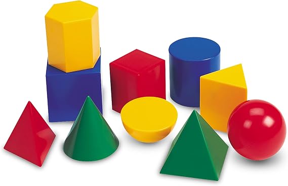 Learning Resources Large Geosolids Plastic Shapes, Ages 5+, 10 Shape Set